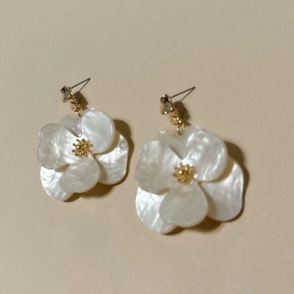 Flower drop earrings N654 - Picture 4 of 5